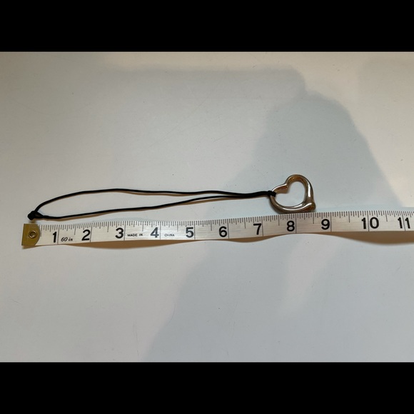 Tiffany & Co. Elsa Peretti Large Open Heart Black Cord Necklace - Picture 5 of 7